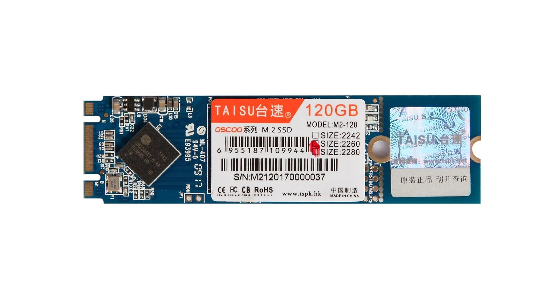 TAISU M.2 NGFF SATA III SSD in 60GB 120GB 240GB capacities with 2242 2260 2280 form factors