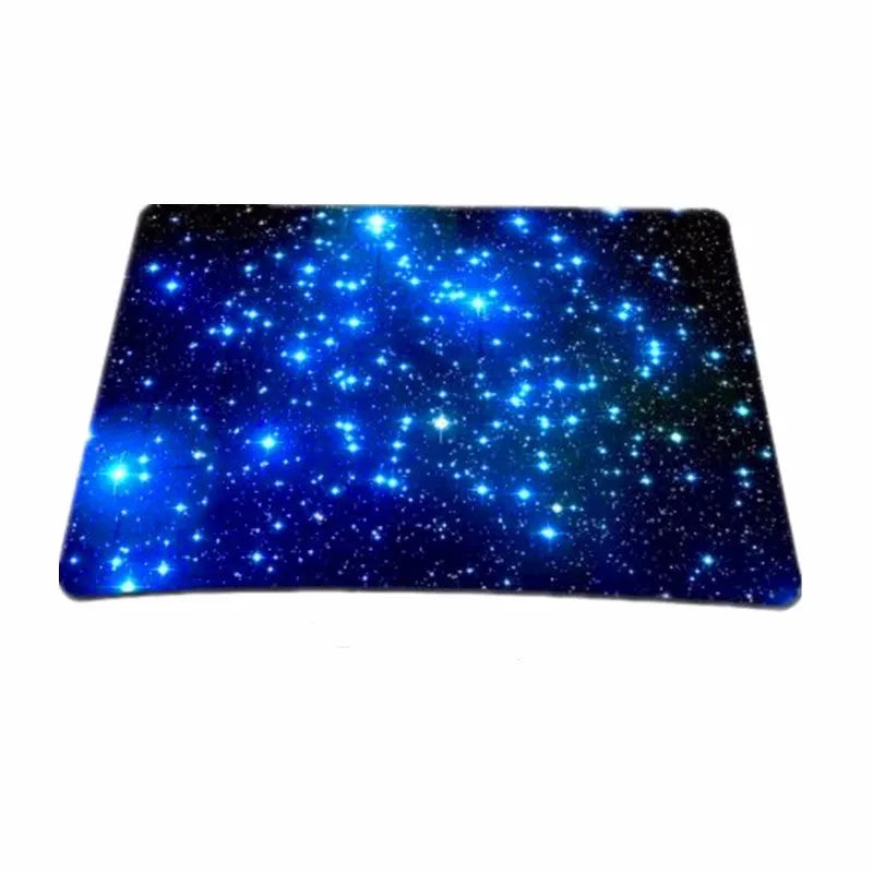 Blue star mouse pad with high-density fabric surface and anti-skid natural rubber base