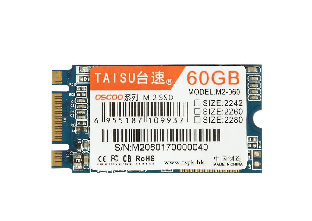 TAISU M.2 NGFF SATA III SSD in 60GB 120GB 240GB capacities with 2242 2260 2280 form factors