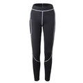Black shaping fitness pants with compression nylon and neoprene fabric for running and gym workouts