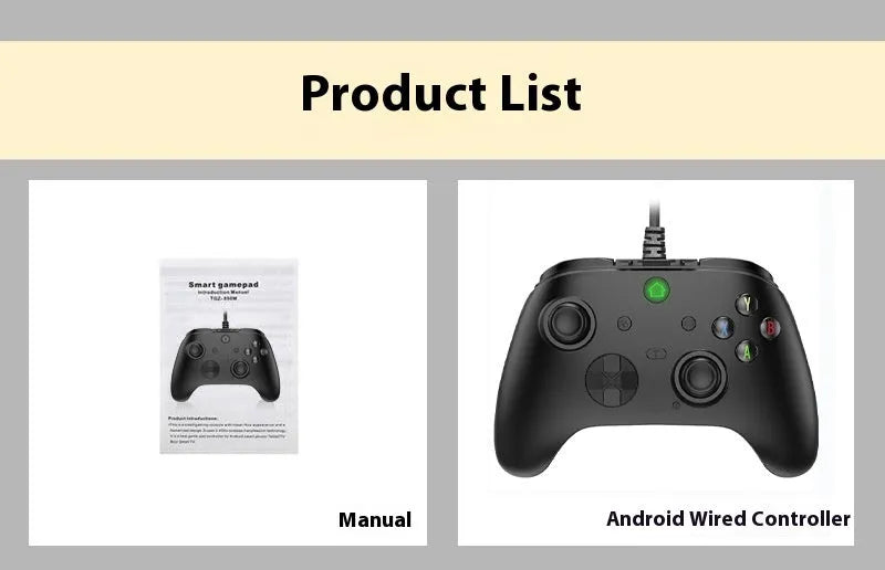 Six-in-one wired game controller with macro programming for PC and PS in black