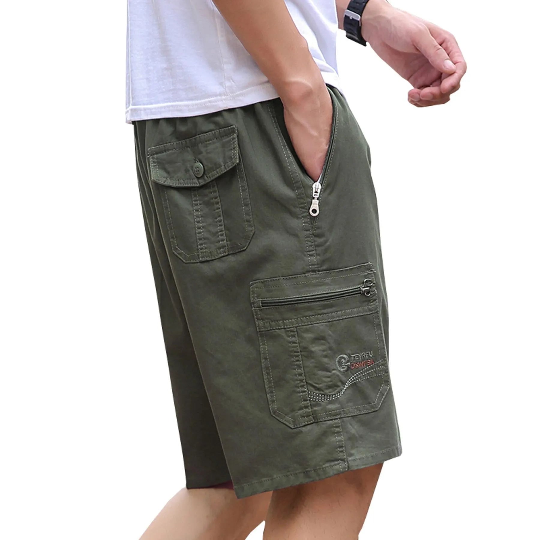 Men's loose fit cotton trousers in straight-leg style for summer wear