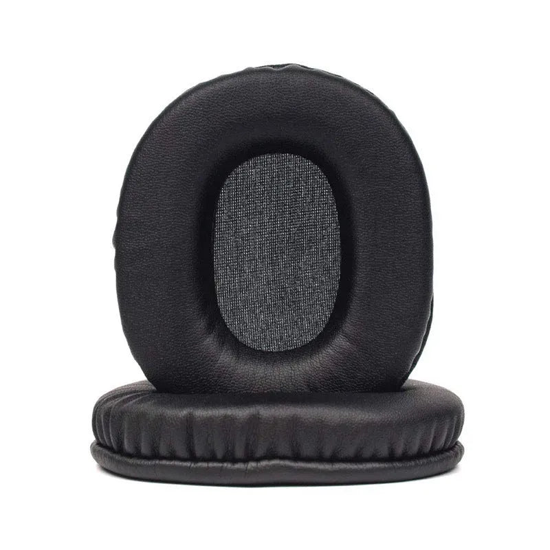 Two black soft PU leather headphone earmuff covers for Sony 1R model.