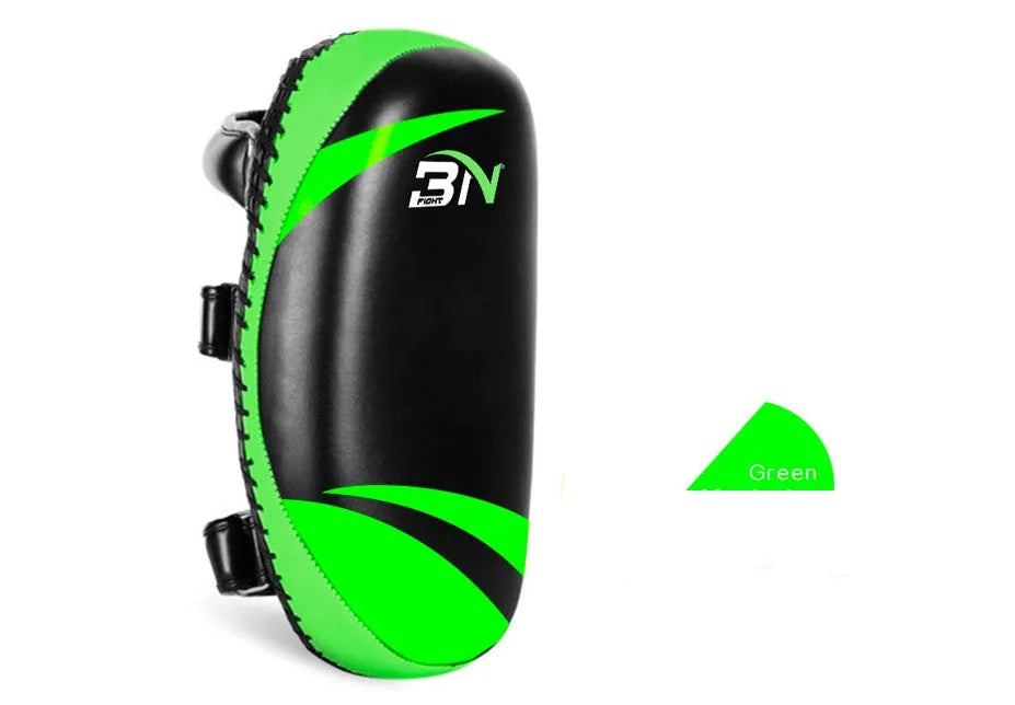 Taekwondo boxing protective gear target in fluorescent green with soft PU surface, 350mm x 210mm x 80mm