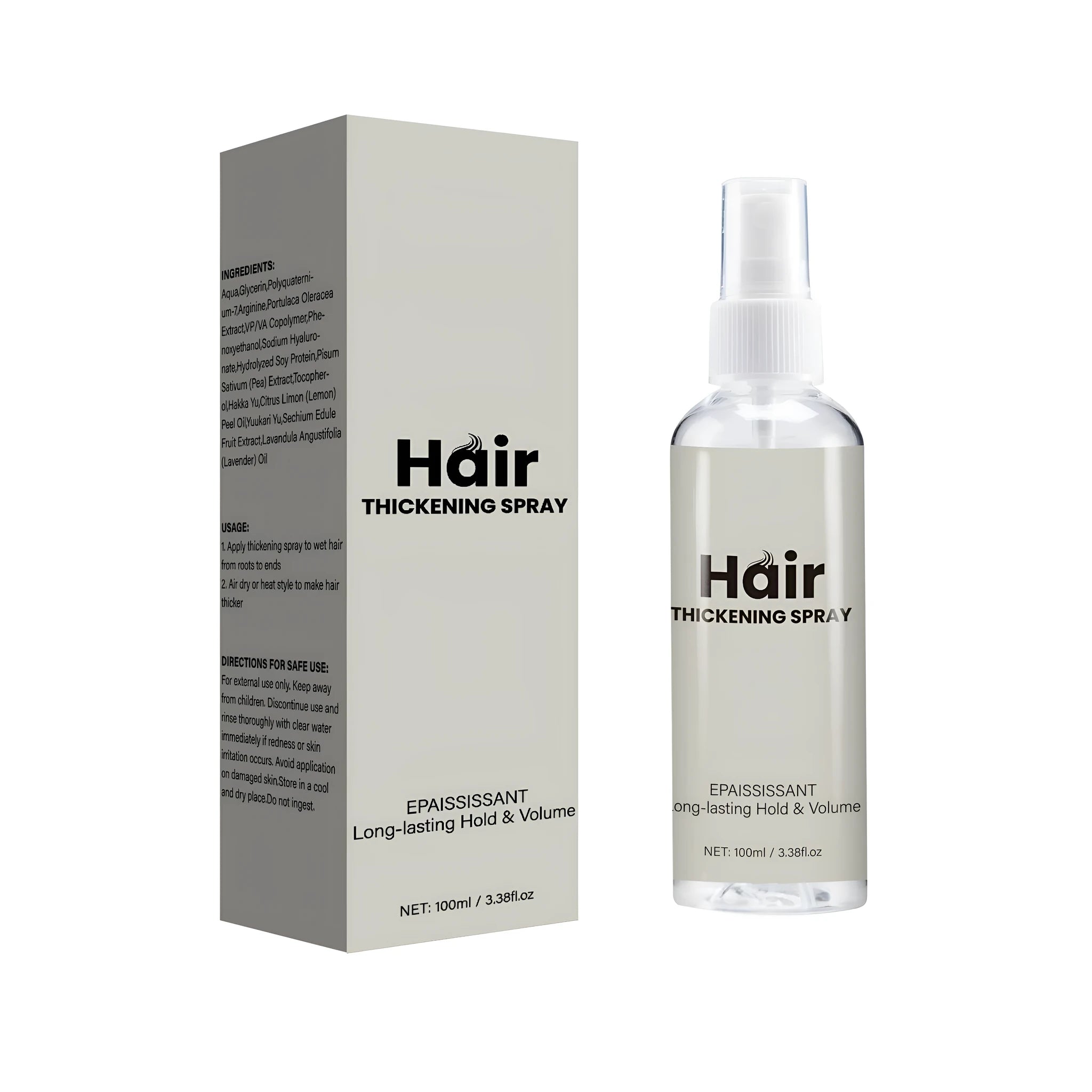 Hair adding fluffy spray 100ml bottle with nozzle for volumising and root lift