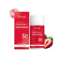 Strawberry Dew Tinted Sunscreen 50g tube with water-based formula, titanium dioxide and strawberry extract