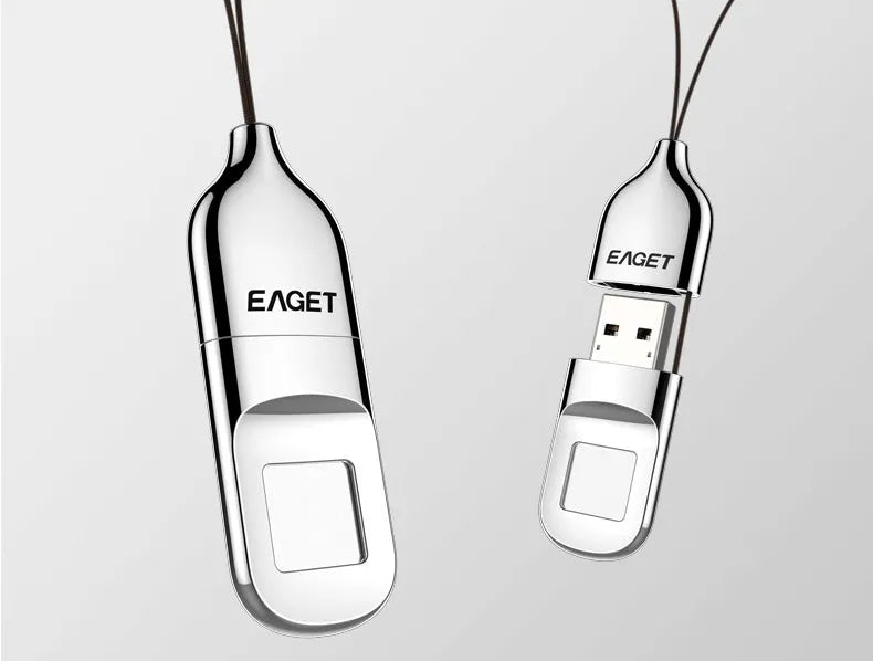Fingerprint encryption metal USB 2.0 flash drive in 32GB 64GB capacity