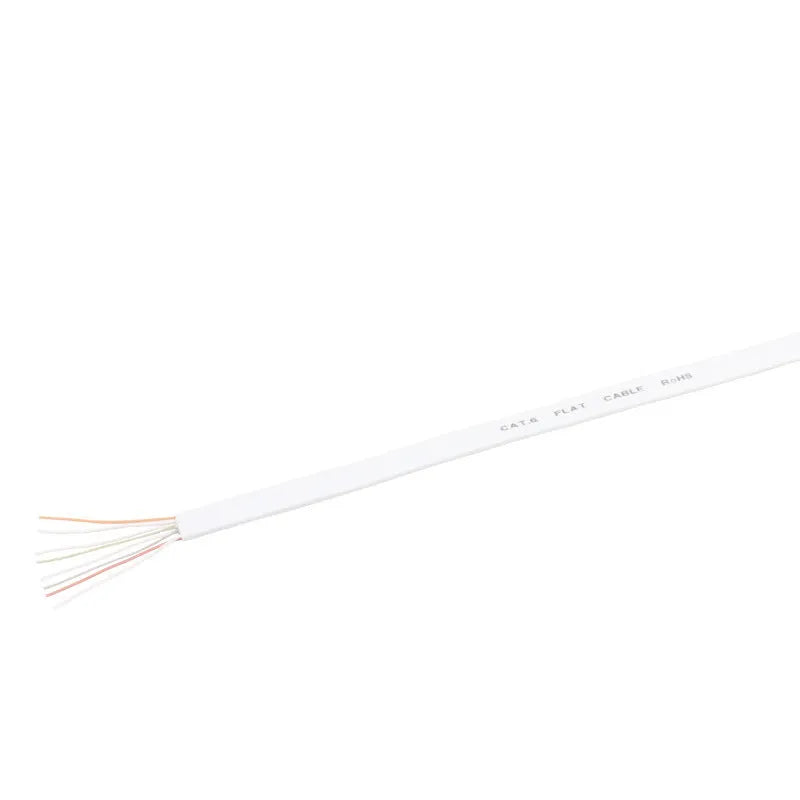CAT6 unshielded flat network cable 0.5m in white with RJ45 connectors for router broadband