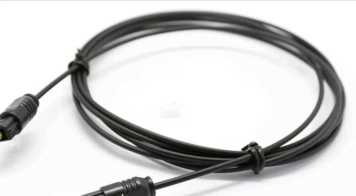 OD2.2 digital audio optical fibre cable with PVC jacket, showing connector detail