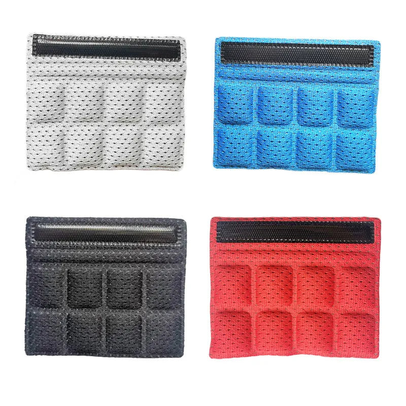 Universal cycling helmet breathable sponge liner with Velcro chin pad in blue, black, red, and grey colours