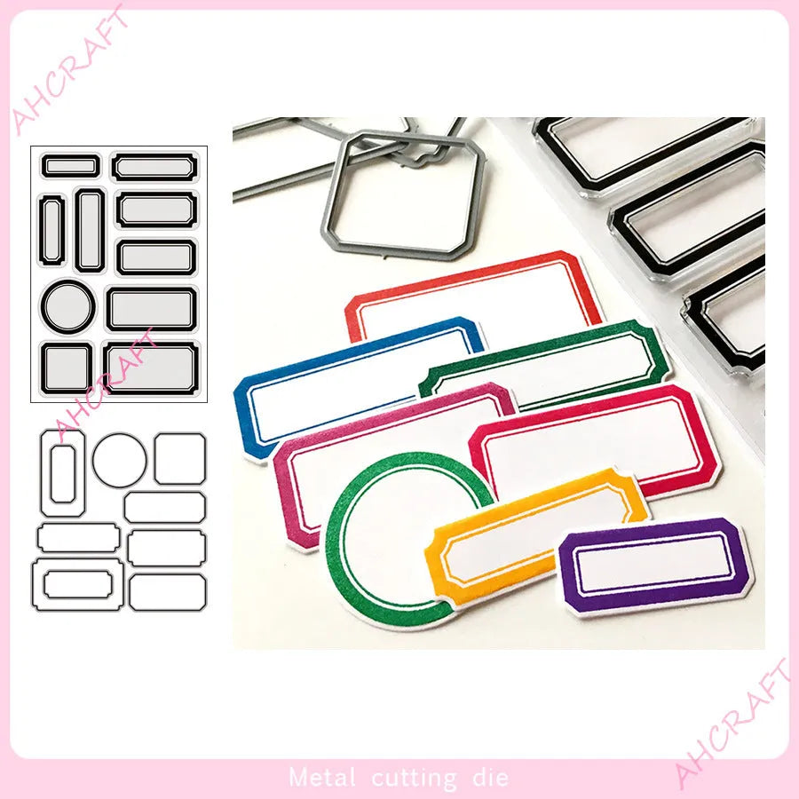 Contour label silicone transparent stamp with metal material in LG24-7108 colour for home geometry use