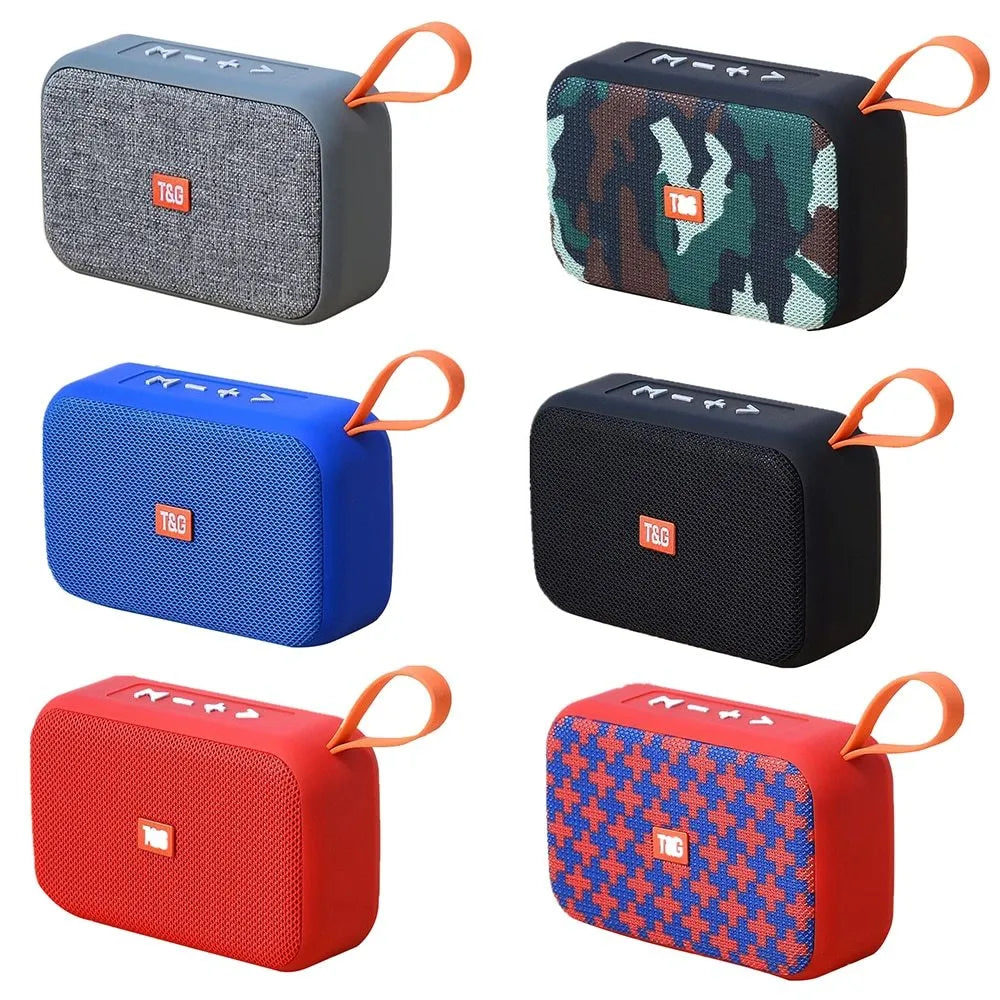 Compact sports Bluetooth speaker in black with radio, USB port, and key controls
