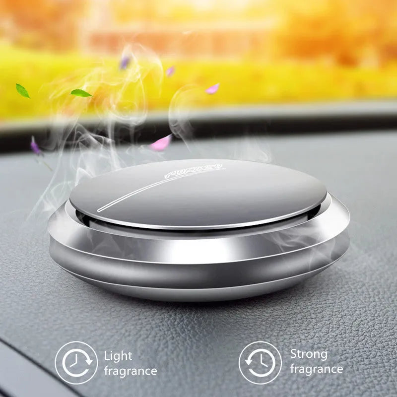 Aluminium alloy car aromatherapy ornament, 59 mm diameter, 19 mm height, adjustable perfume, Black Red Silver Grey