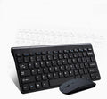 Black and white wireless keyboard and mouse set with 4G connectivity showing 10-metre range