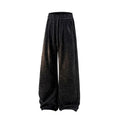 Lightweight hollow-out trousers with fleece lining and elastic waist in straight-leg silhouette