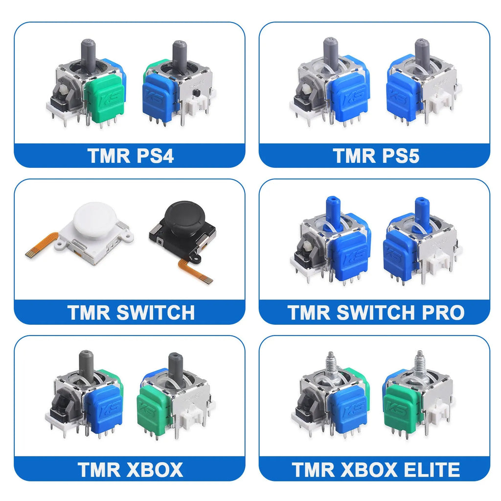 Hall electromagnetic rocker joystick replacement module for PS5, PS4, Xbox and Switch controllers.