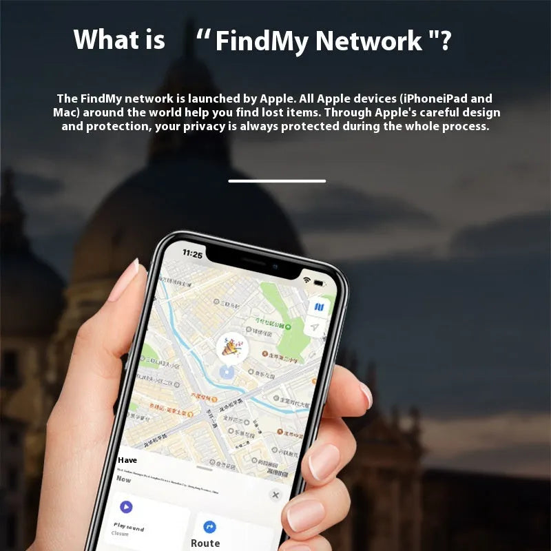 Miniature 30 * 11mm ABS anti-lost locator for Apple users in black or white with lanyard attachment
