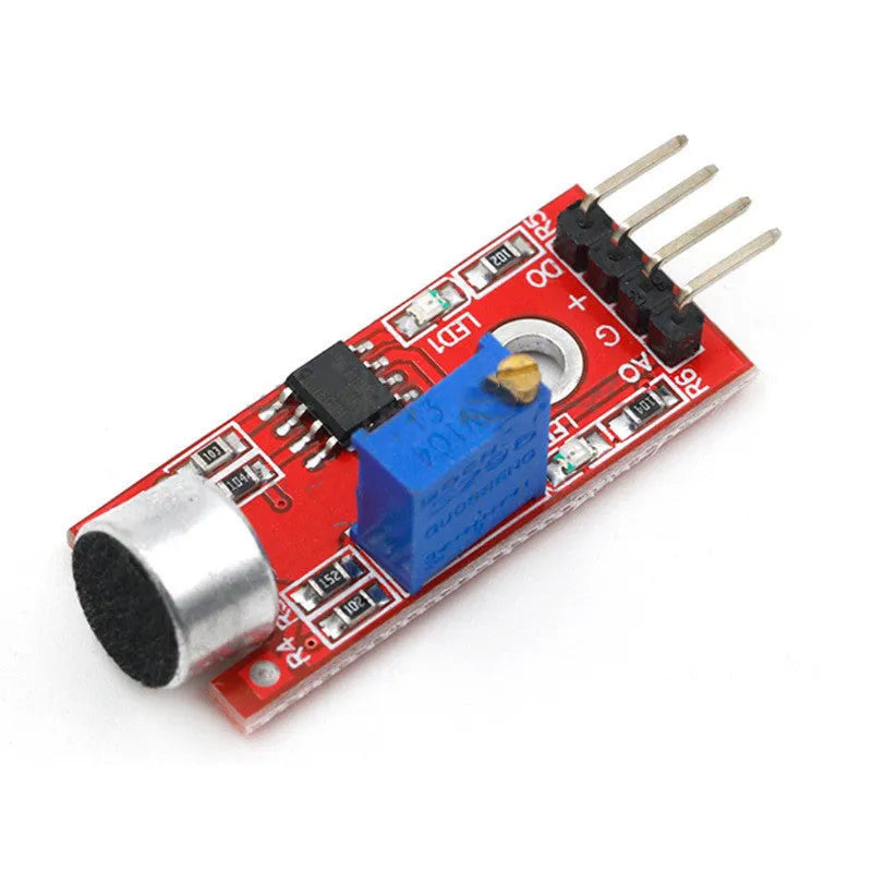 KY-037 high sensitivity microphone sensor module with 3mm screw hole on a white background