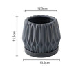 Medium grey ceramic flowerpot for tabletop or floor plant display