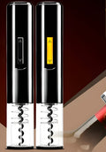 JW electric wine bottle opener JW-05-01 black cordless rechargeable corkscrew on countertop
