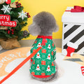 Green or red Christmas tree patterned pet hoodie for dogs and cats, sizes S M L XL XXL.