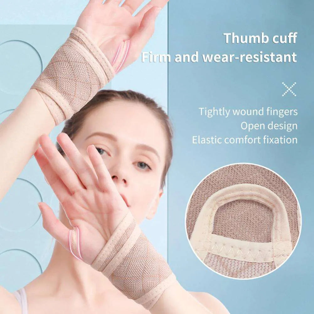 Adjustable wrist brace for carpal tunnel support, black unisex design with hook-and-loop strap