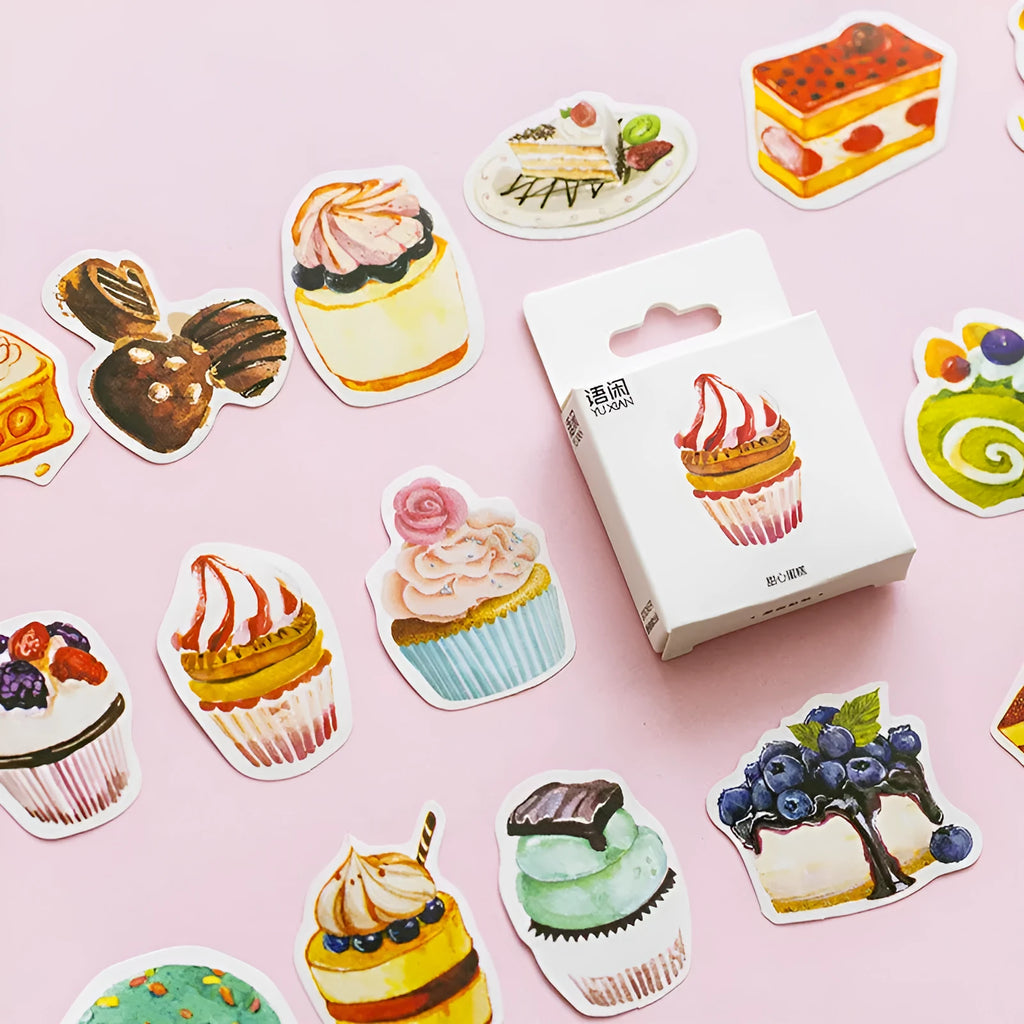 Yuxian hand ledger sweetheart cake shaped sealing paste stickers 50 pieces cute style printed