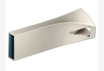 Small triangle metal USB drive with USB 2.0 interface, write protection switch, and indicator light