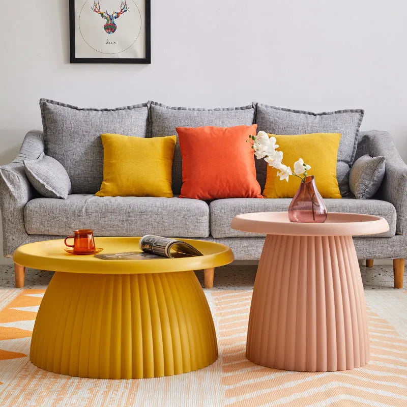 Mushroom small coffee table plastic disassembly available in multiple colours for small apartment balcony living room