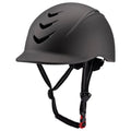 Horse racing helmet size L 58-62cm ABS EPS foam solid colour black with visor equestrian hat