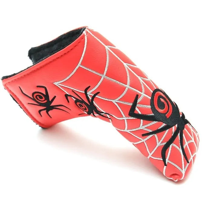 Pu leather golf putter cover with cartoon clown design on a green background