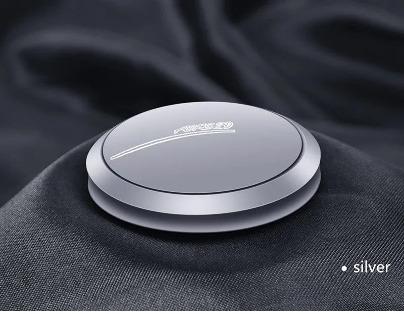Aluminium alloy car aromatherapy ornament, 59 mm diameter, 19 mm height, adjustable perfume, Black Red Silver Grey