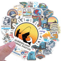 50 fishing angling adhesive stickers, 5-8cm, in WZ0335 and wz01039 colours for car windows and tackle boxes