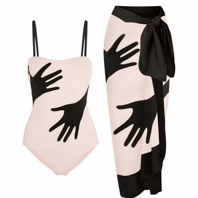 Women's one-piece bikini swimwear in polyester fabric for beach holidays