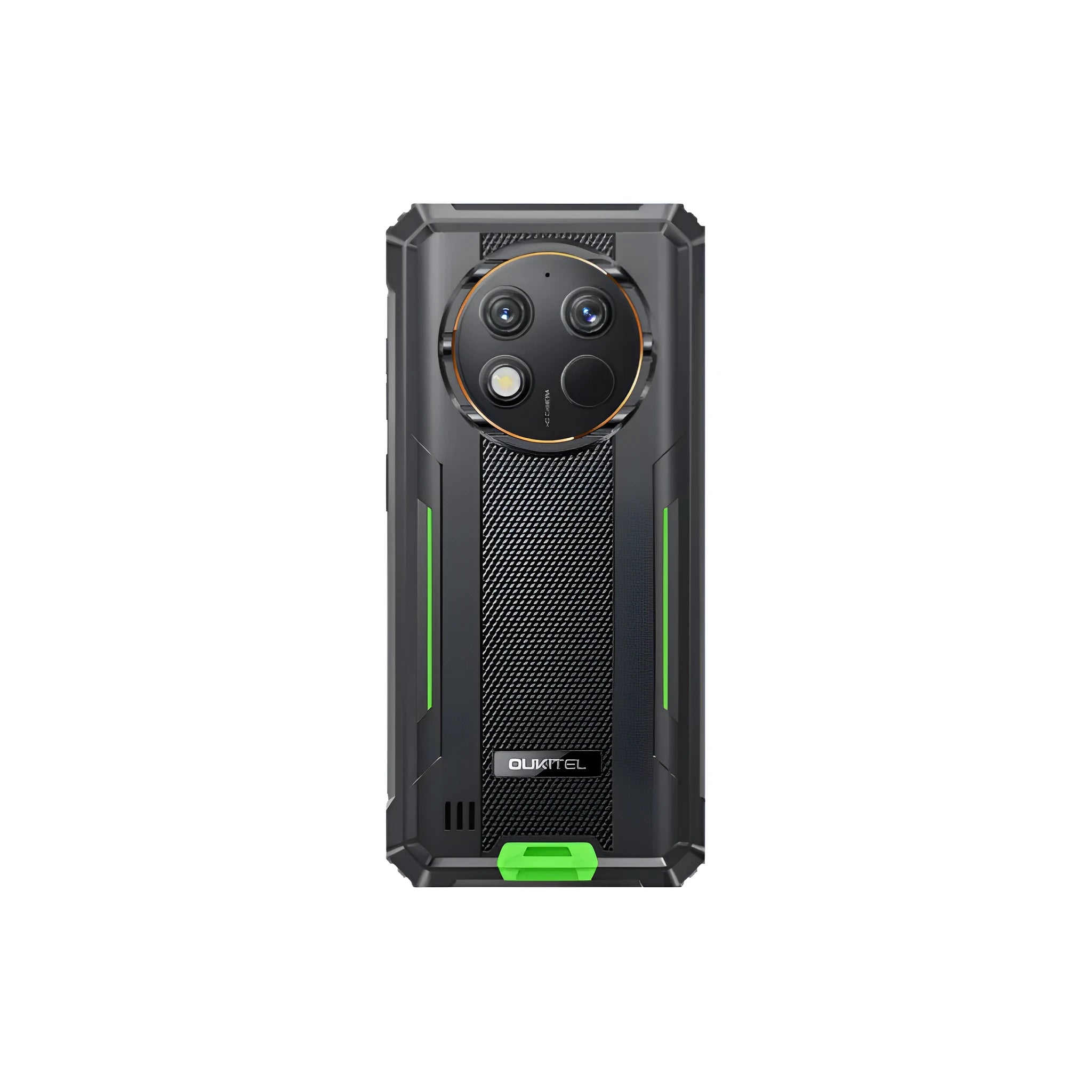 OUKITEL G1 mobile phone in grey, green, or orange colour options