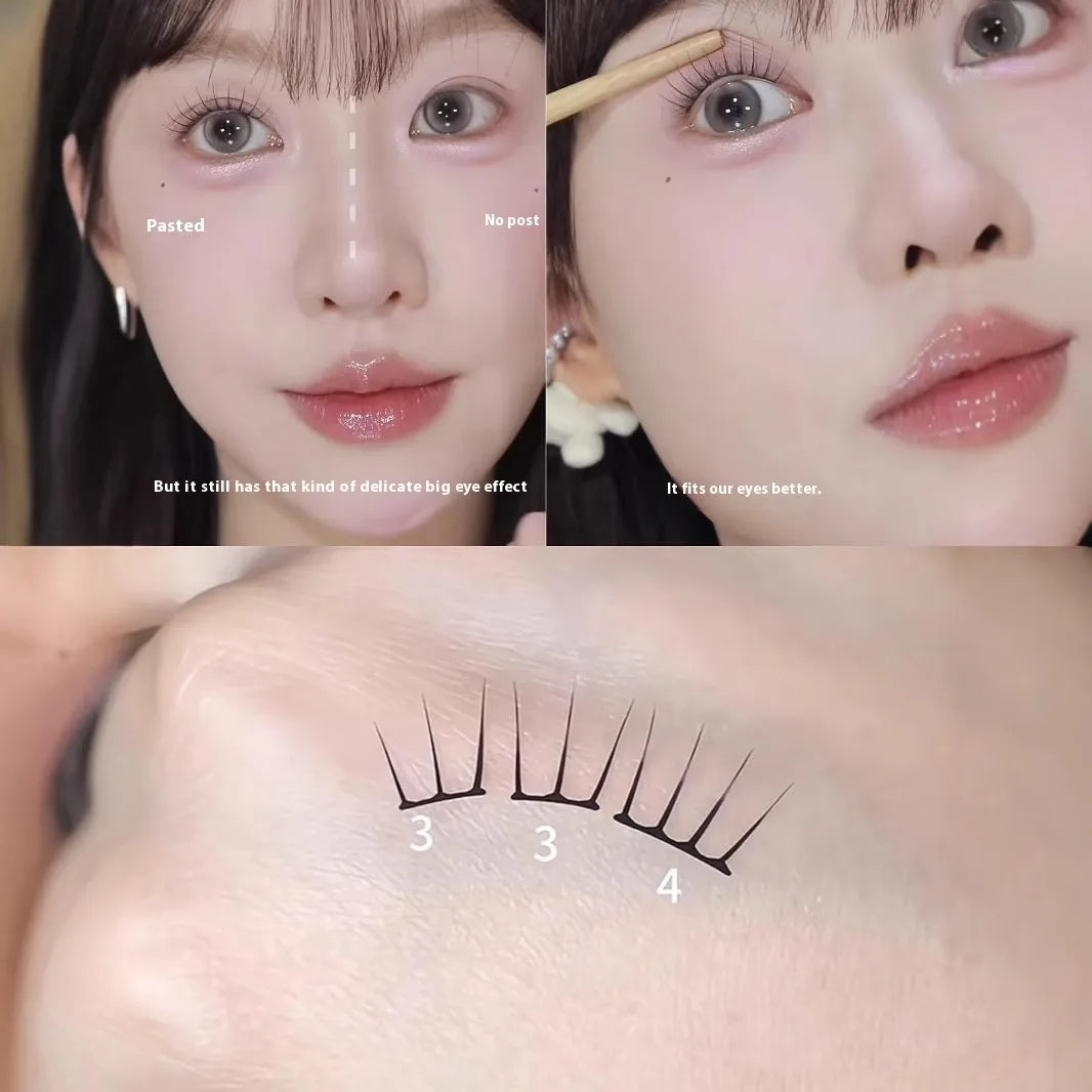 Pack of reusable artificial fibre false eyelash clusters on a white background.
