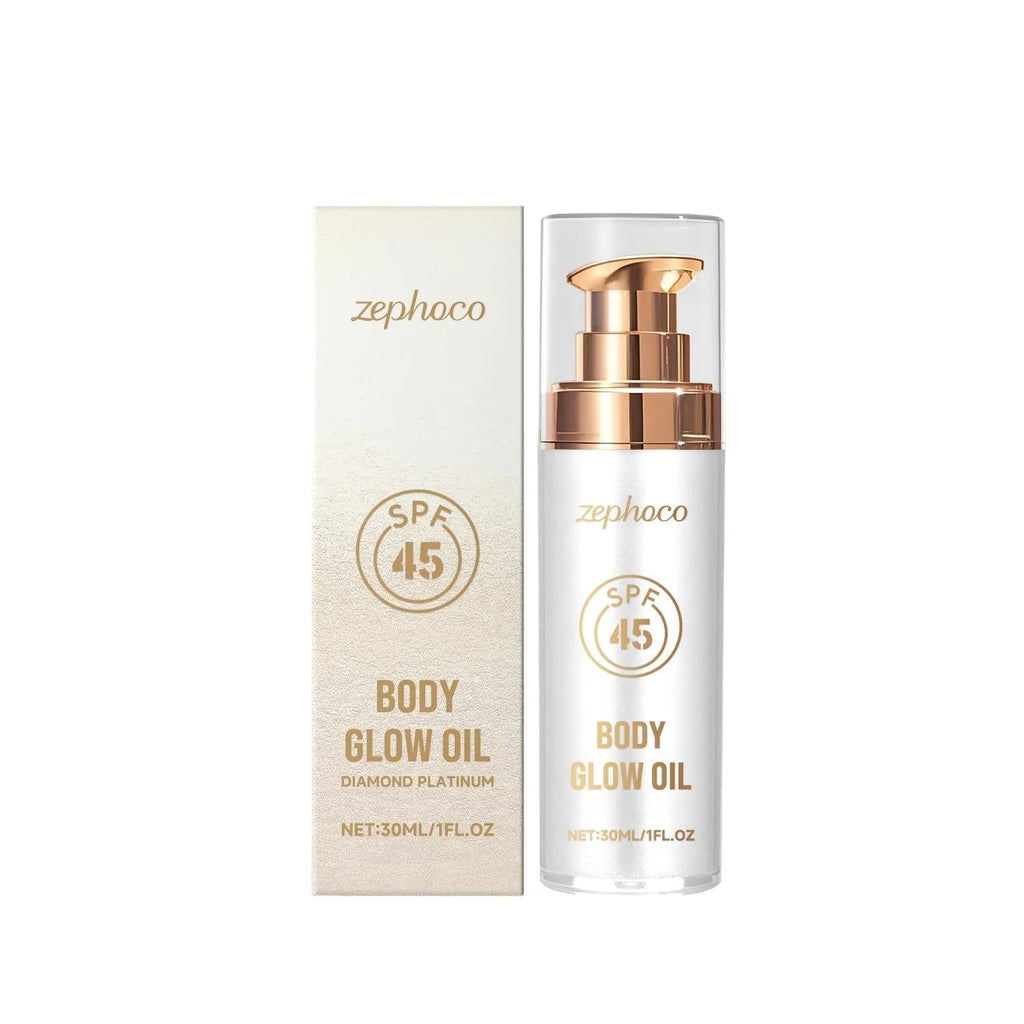 30ml protective body oil against flashing light with coconut oil and mica reflective particles