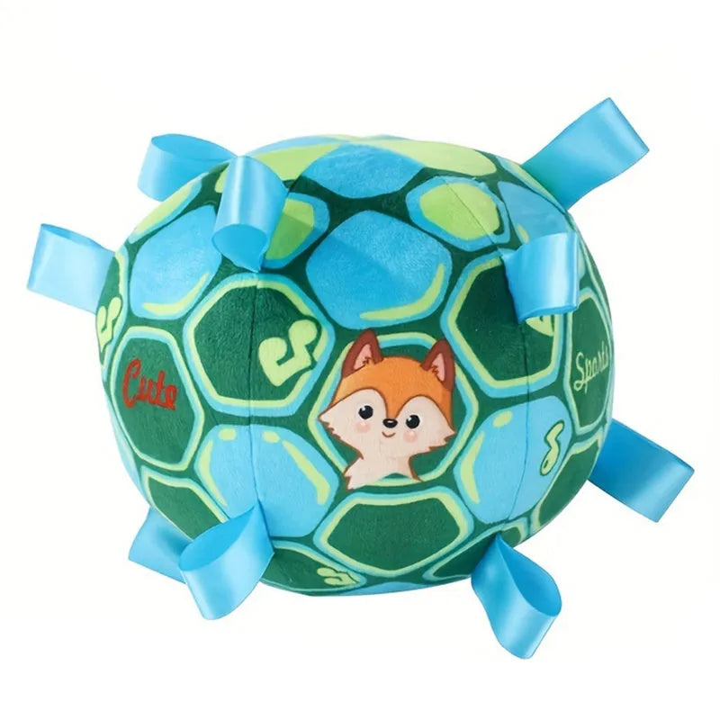 Bite-resistant plush dog toy with bells for aggressive chewers training in three colour options