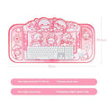 Large rectangular mouse pad with a hexagonal dragon crane cartoon design and an integrated wrist rest.
