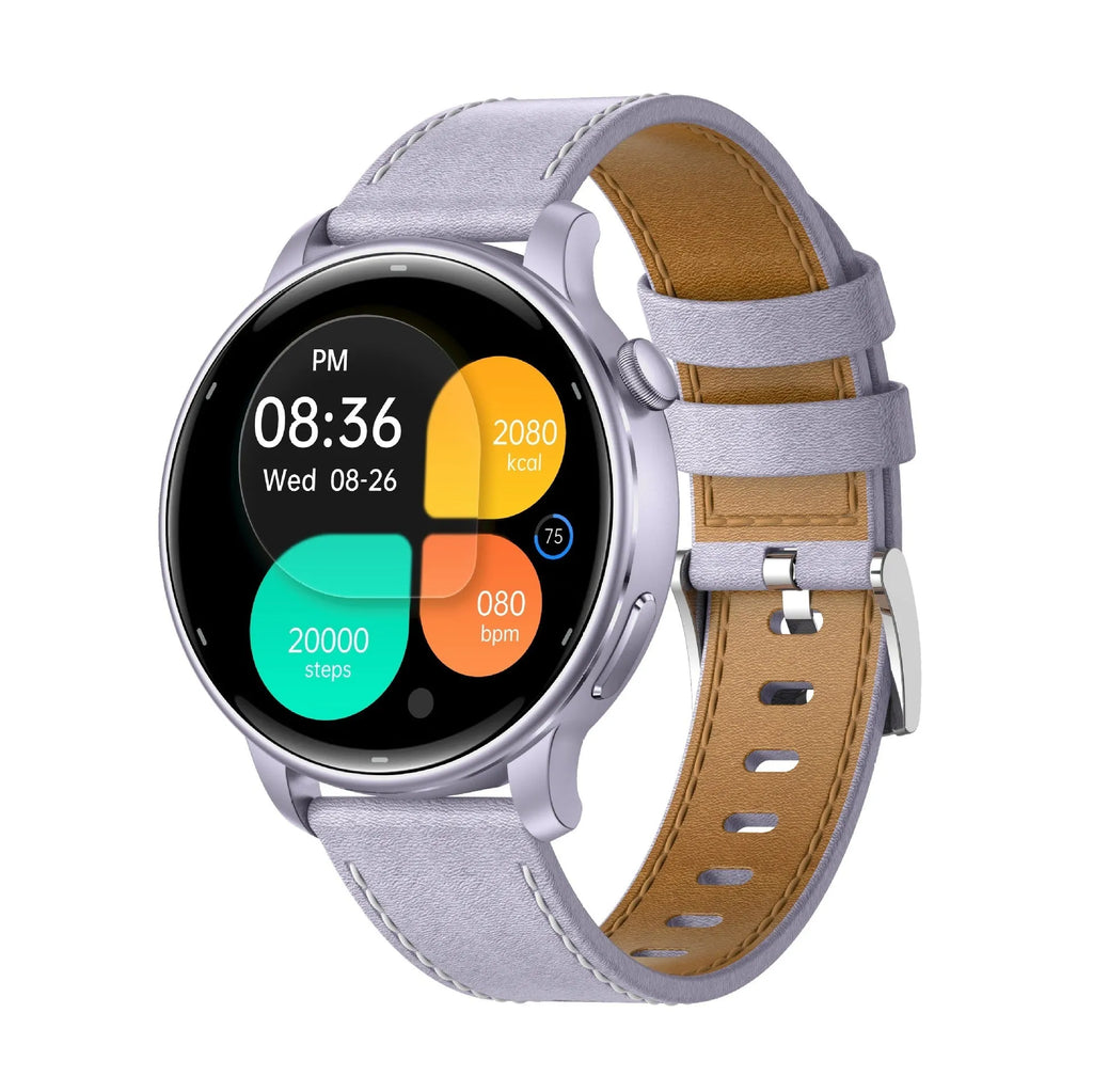 Smart watch with AMOLED display, GPS, heart rate and blood pressure monitoring, waterproof, black rubber strap