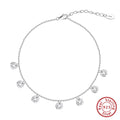 Women's round geometry anklet in 925 silver with gold or platinum plating options
