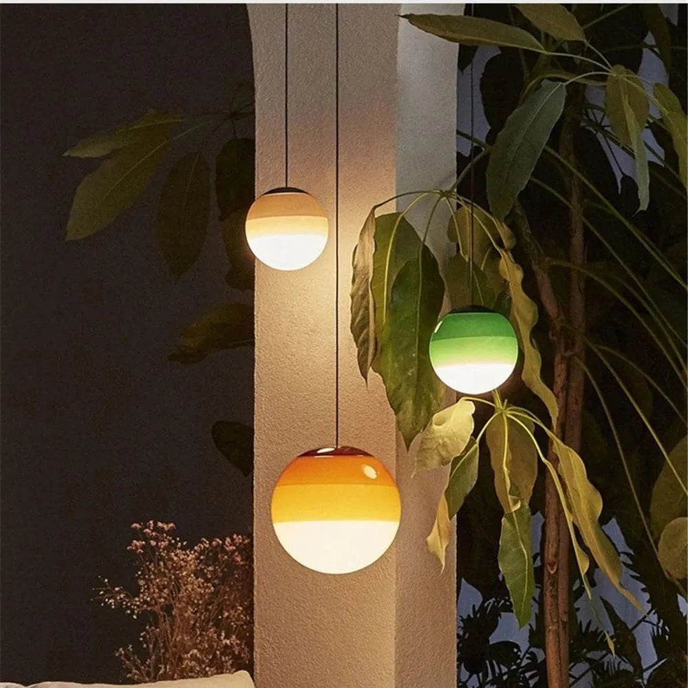 15cm glass pendant light in gradient colour for living room or bedroom, 220V, no light source included