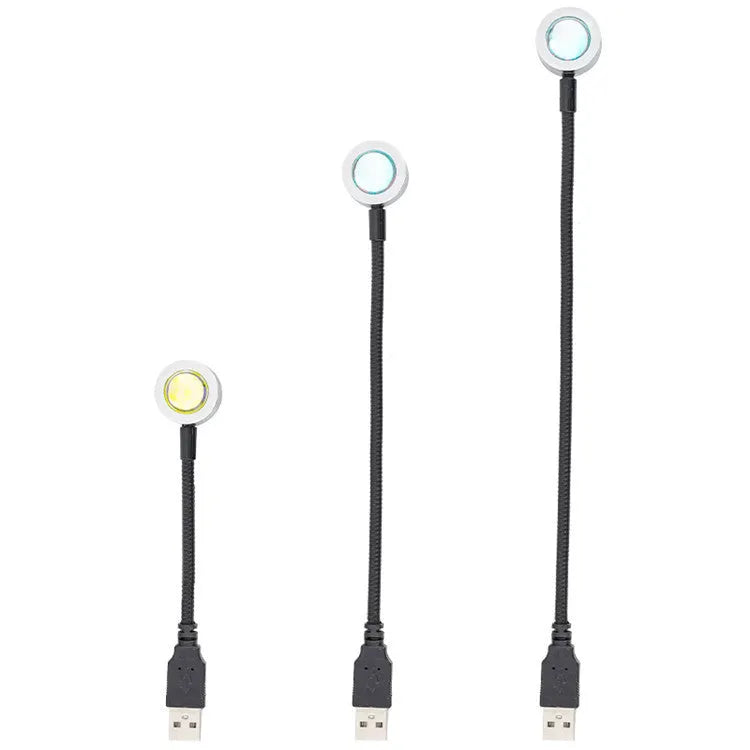 USB LED night light with aluminium shade and projection, available in 180mm, 280mm, 360mm sizes