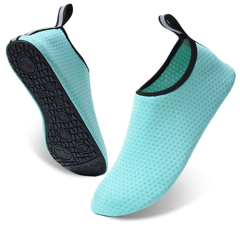 Non-slip beach shoes with mesh upper and TPR sole in multiple colour options