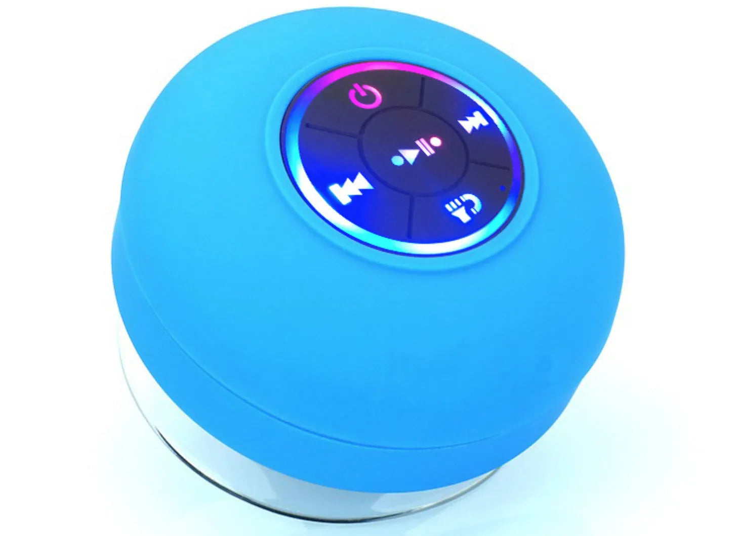 BTS07 large suction cup waterproof Bluetooth speaker with LED light in six colour options.