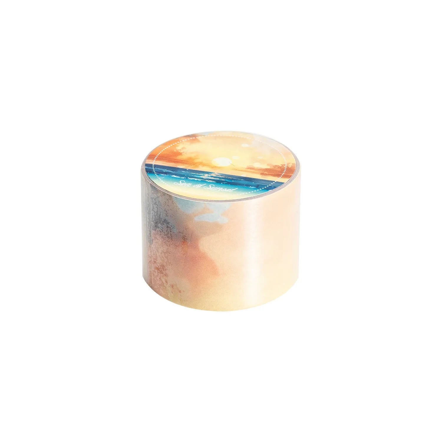 Japanese paper decorative tape roll with sky-themed designs including colourful clouds and purple nebulae
