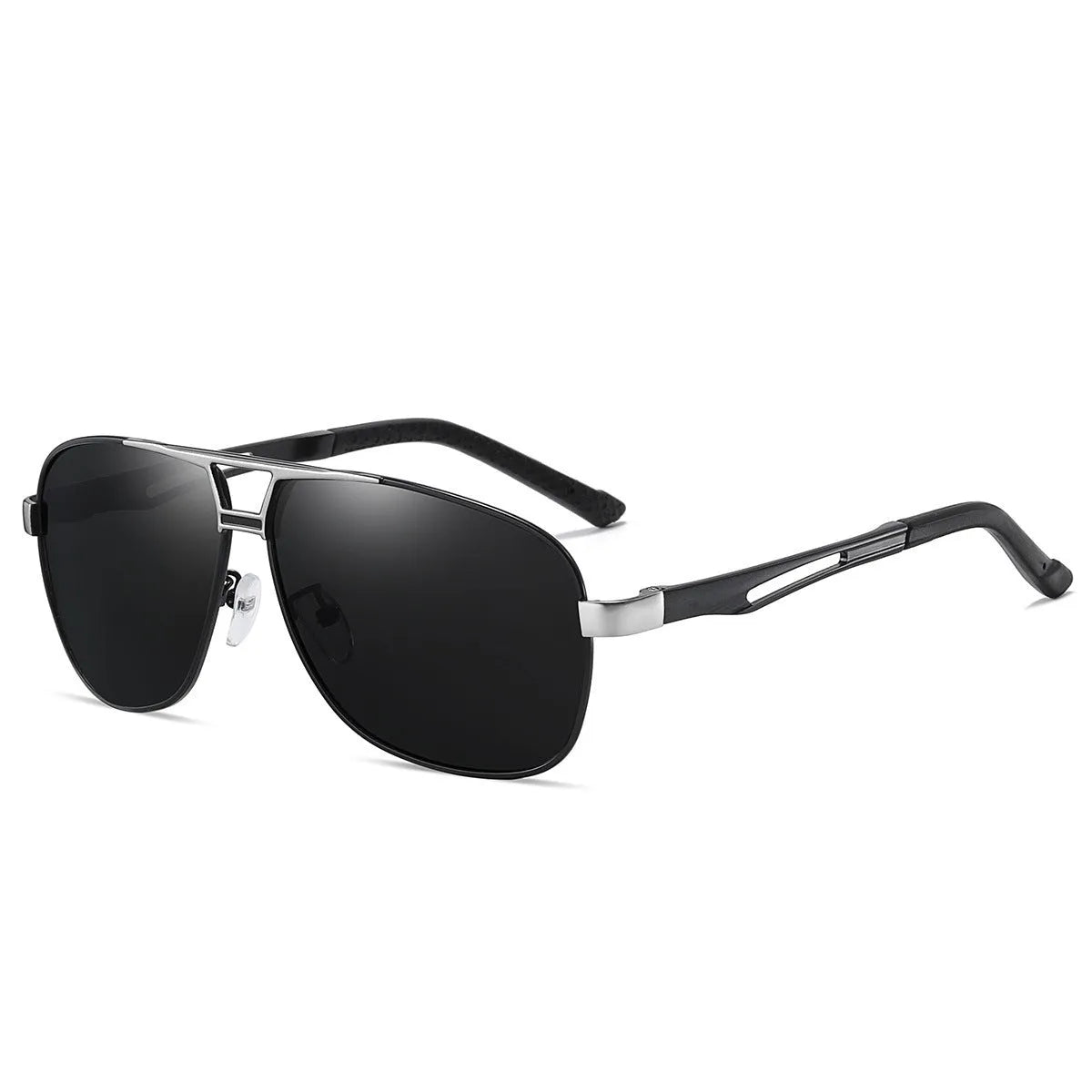 Men's orange red polarised aviator sunglasses with metal frame and teardrop-shaped TAC lenses.