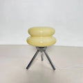 Glass desktop table lamp with burger night light design, socket powered, modern minimalist geometric lamp for bedroom or desk
