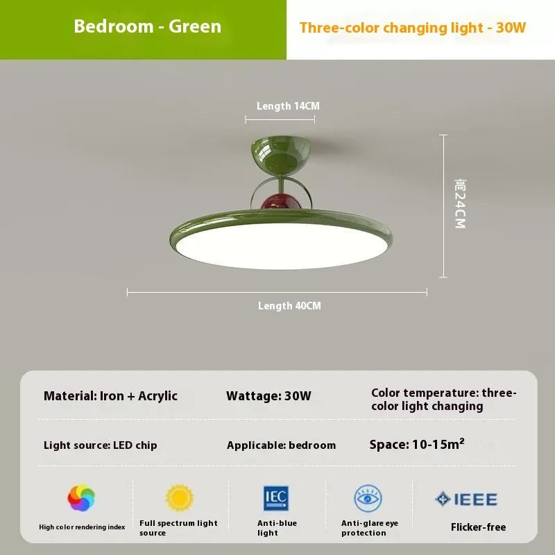 Modern Nordic design ceiling light with full spectrum eye protection and smart dimming control.