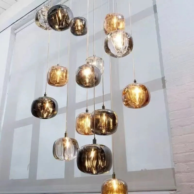 Postmodern crystal chandelier with clear warm light, suitable for corridor or bedroom, 220V